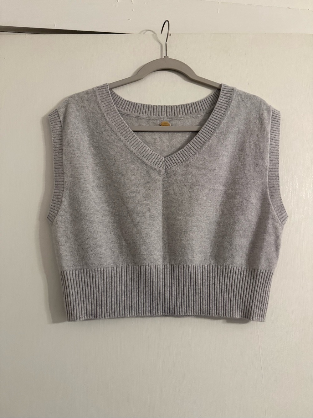 Altar'd State Light Gray V-Neck Sweater Vest